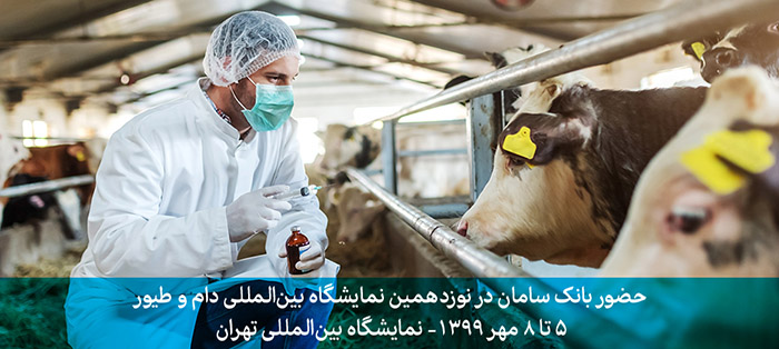 معرفی خدمات بانک سامان در نمایشگاه صنعت دام و طیور ایران

