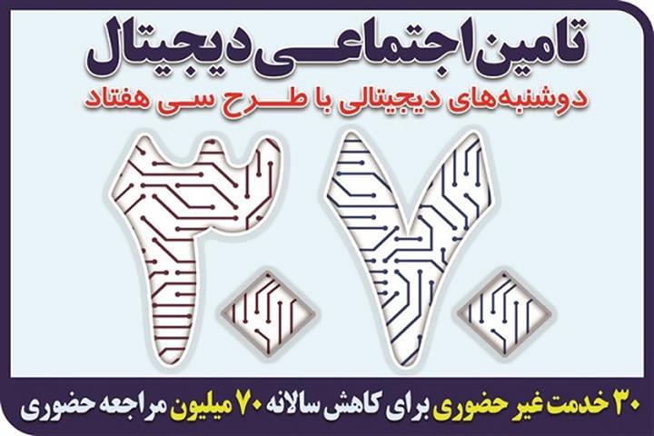راه اندازی و بهره برداری از 30 خدمت غیرحضوری در سازمان تامین اجتماعی
