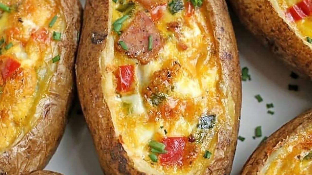 (ویدئو)طرز تهیه سیب زمینی شکم پر
