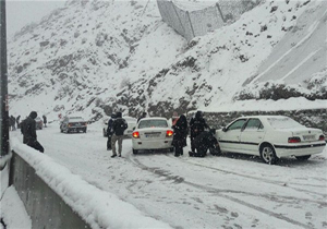 بارش برف در محور هراز