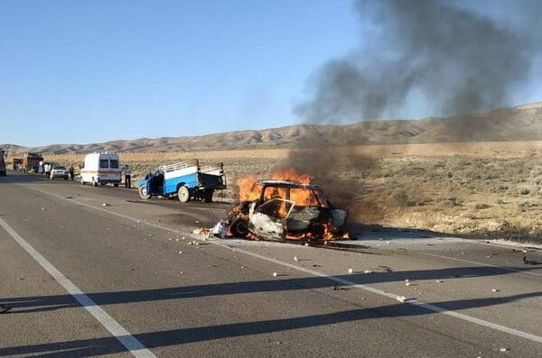 7 نفر در فارس بر اثر تصادف در آتش سوختند + جزئیات