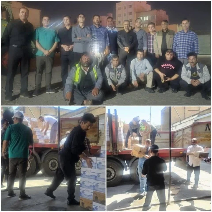 پرسنل واحد رفاه و خدمات مجتمع سنگ‌آهن سنگان از نخستین ساعات بامداد پای کار موکب خدمت‌رسانی