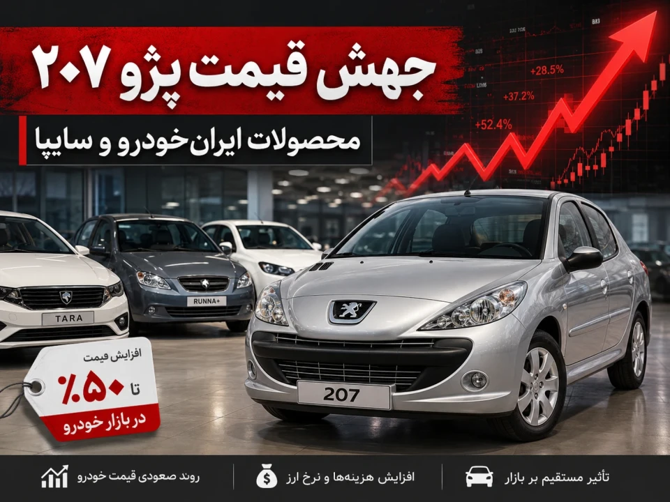 پژو ۲۰۷ در یک هفته ۱۸۰ میلیون تومان گران شد؛ جدول قیمت خودرو ۲۰ تیر