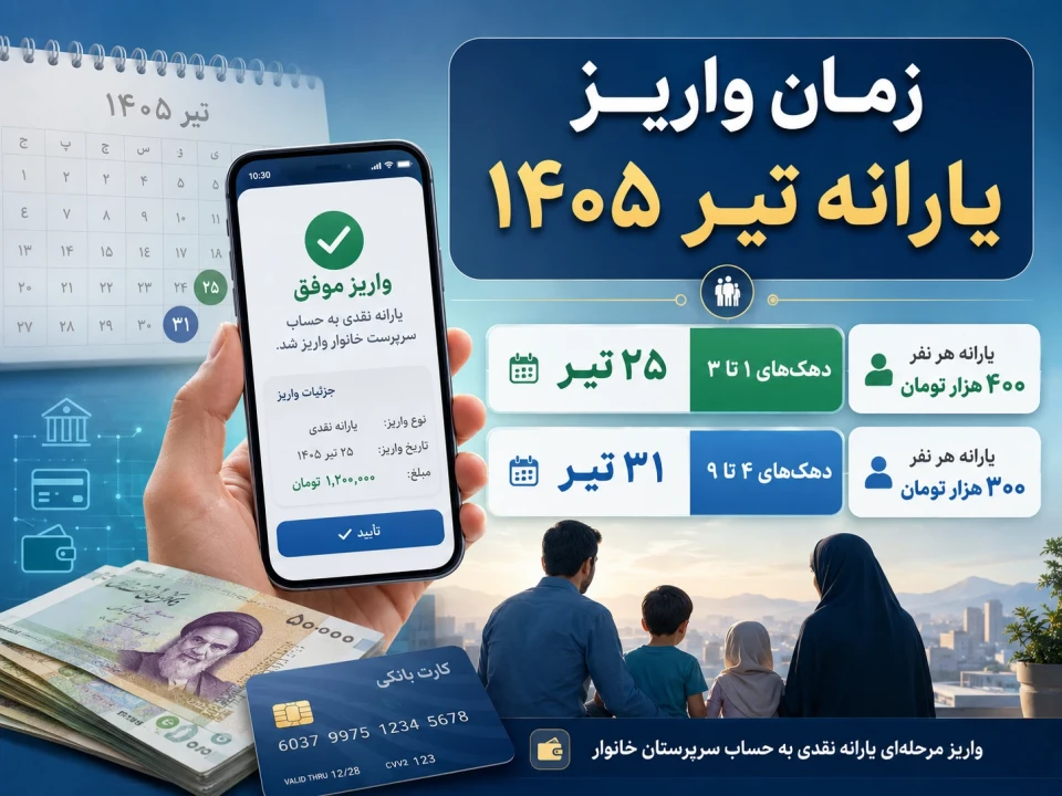منتظر این واریزی باشید؛ جدول زمان و مبلغ یارانه تیر ۱۴۰۵