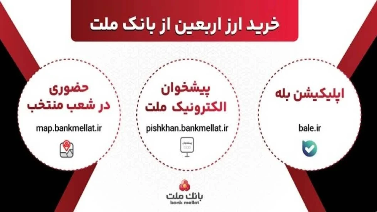 افزایش ظرفیت پذیرش مشتریان در بانك ملت برای فروش حضوری و غیرحضوری ارز اربعین