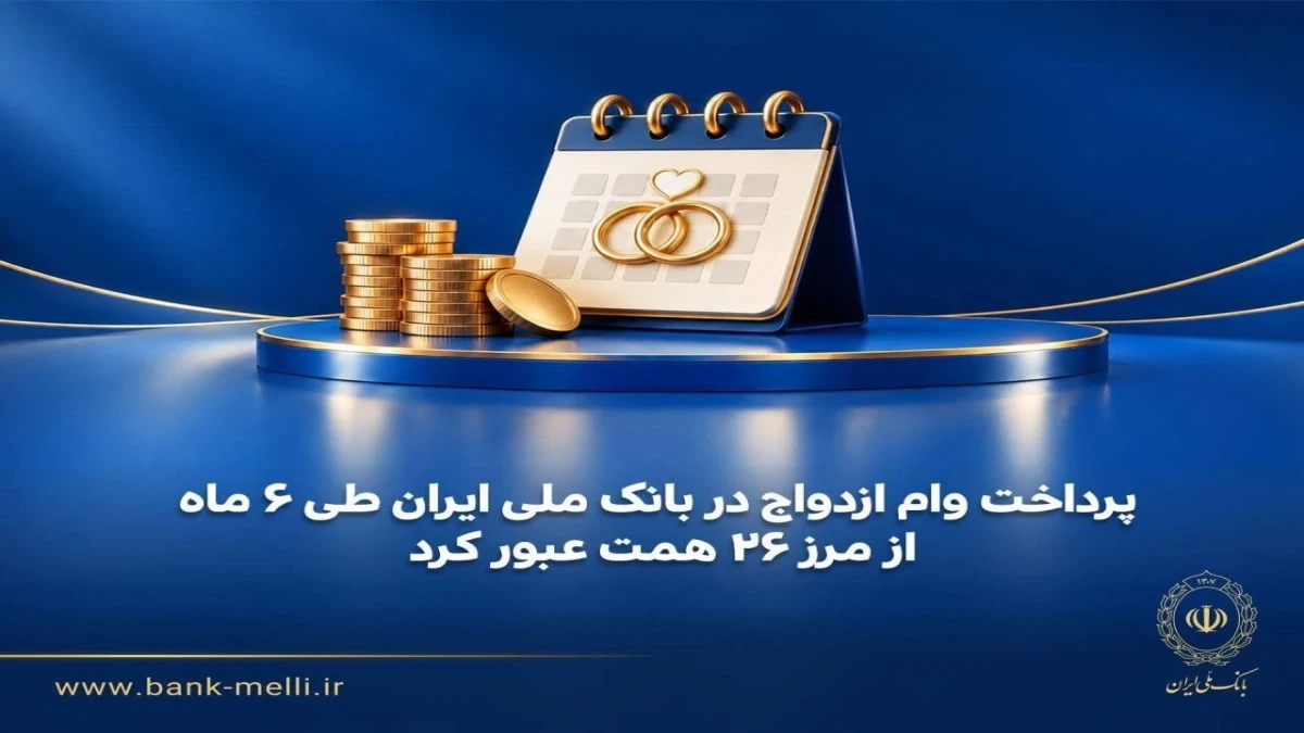 پرداخت بیش از ۲۶ هزار میلیارد تومان وام ازدواج توسط بانک ملی در ۶ ماه