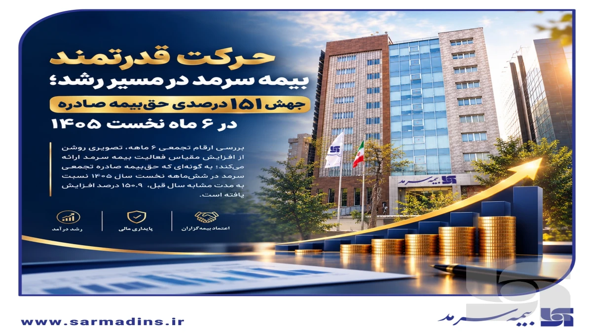 حرکت قدرتمند بیمه سرمد در مسیر رشد؛ جهش ۱۵۱ درصدی حق‌بیمه صادره در ۶ ماه نخست ۱۴۰۵