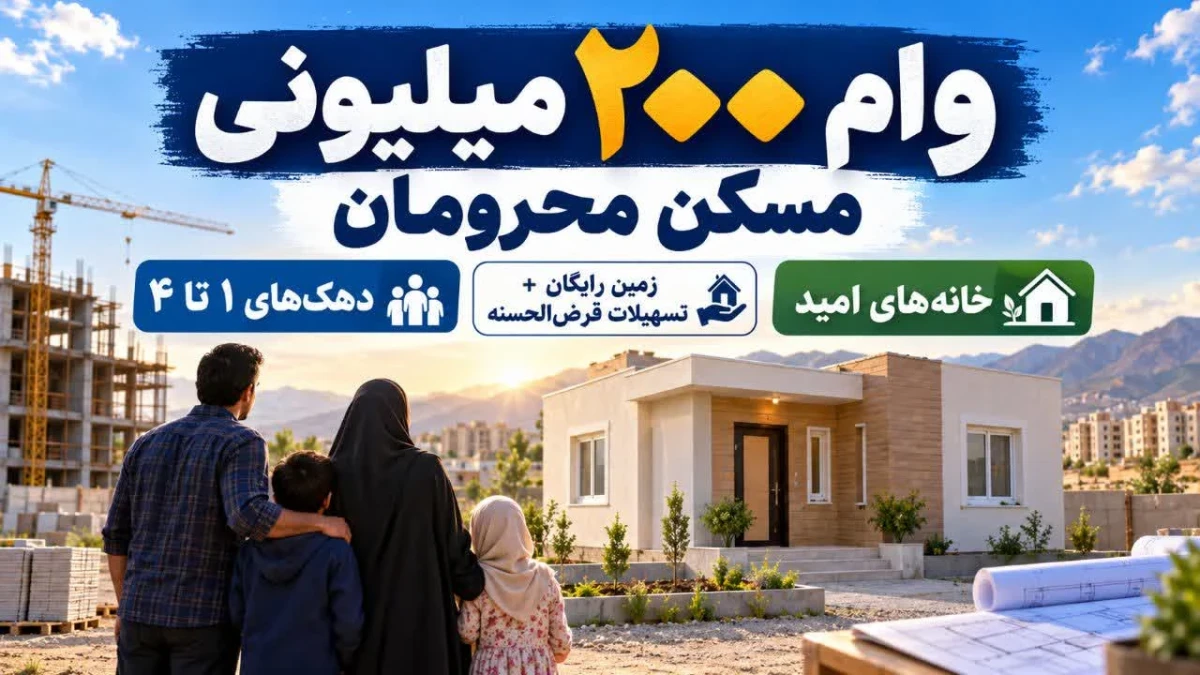 وام ۲۰۰ میلیون تومانی مسکن برای دهک‌های ۱ تا ۴؛ شرایط دریافت و زمین رایگان اعلام شد